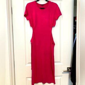 FORE side cut out dress in hot pink excellent condition size L